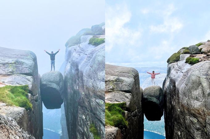 Standing on Kjeragbolten